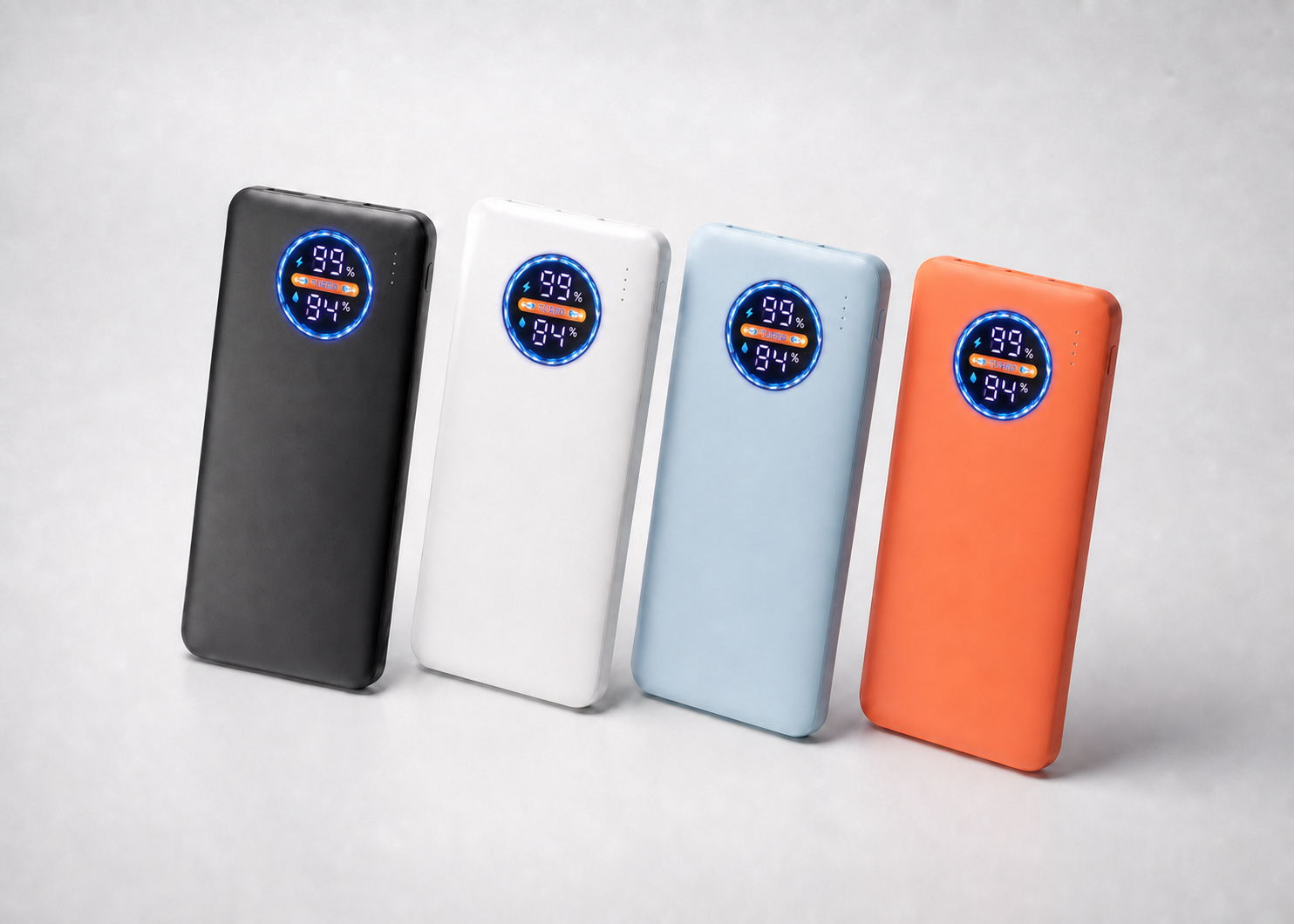 IGETONE scented power banks in four colors with smart dual displays